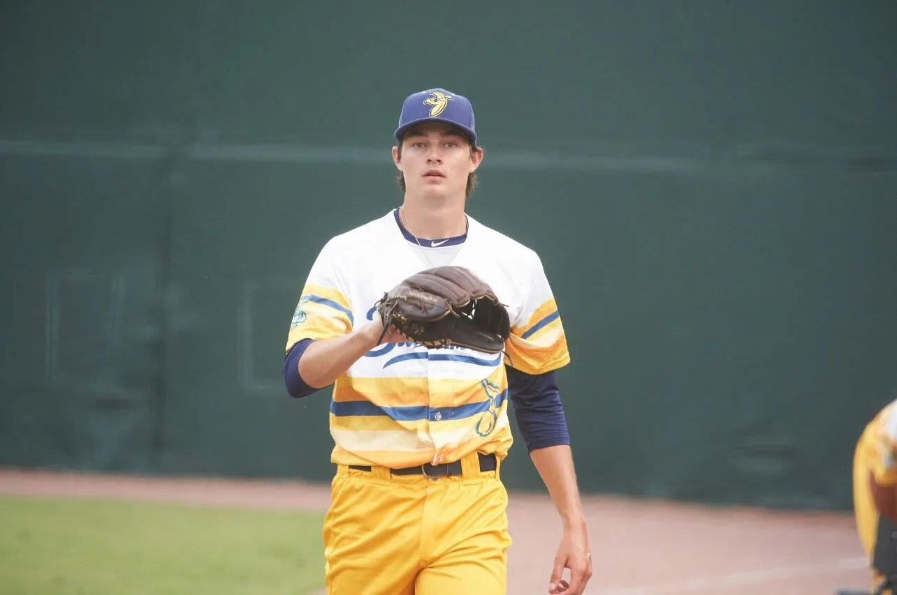 Pitcher Cade Povich with the Savannah Bananas during the 2020 season